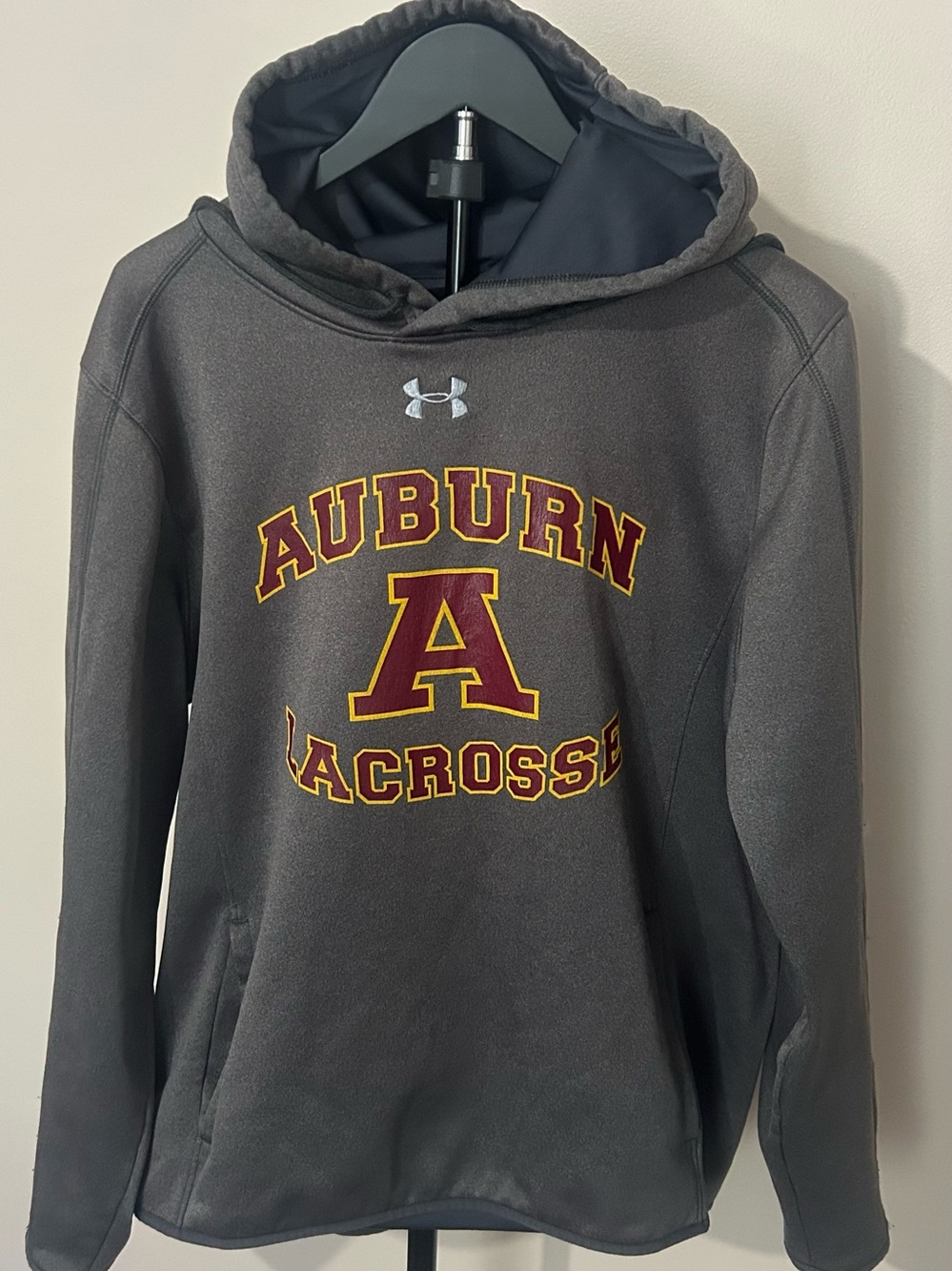 Under Armour Gray Auburn Lacrosse Crewneck Hoodie